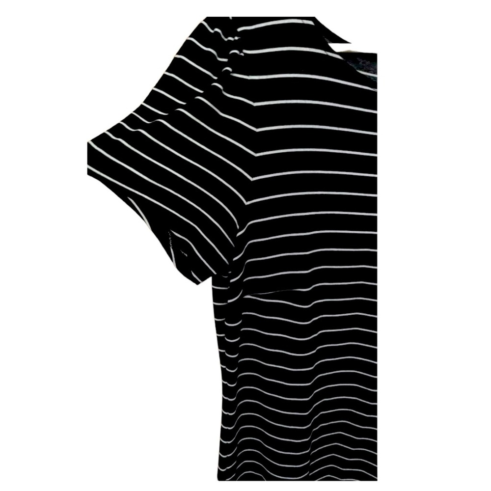 Ann Taylor stretchy & chic Black White Striped Dress Short Sleeves Size 6. - Picture 3 of 5